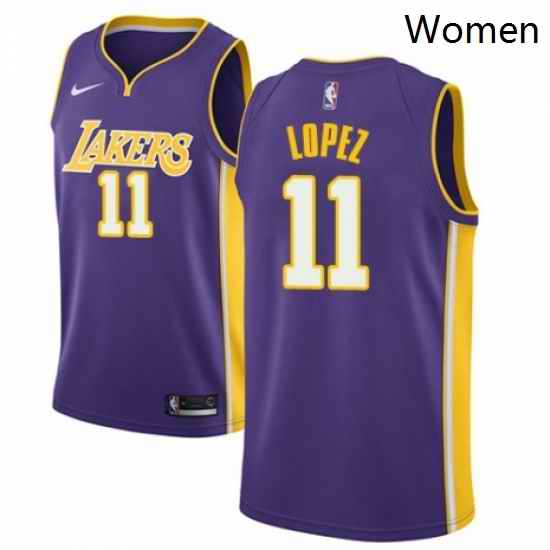 Womens Nike Los Angeles Lakers 11 Brook Lopez Authentic Purple NBA Jersey Icon Edition